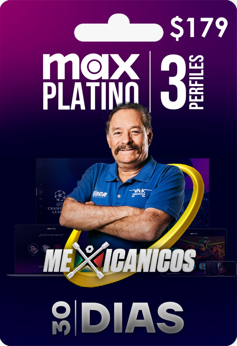30 días Max Platino (3 perfiles)