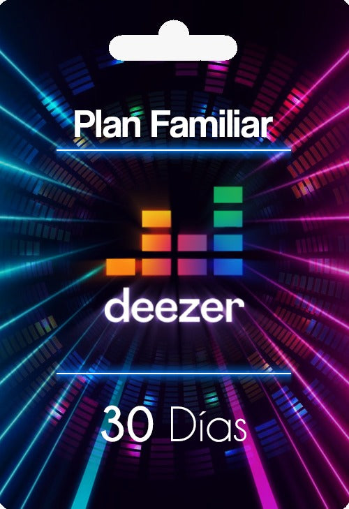 Suscripción a Deezer Plan FAMILIAR por 30 días