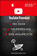 Ficha de 30 dias Youtube plan individual (Renovación)