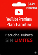 Ficha de Primer mes Youtube Premium (Plan familiar)