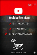 Ficha de 24 horas Youtube Premium (Plan individual)