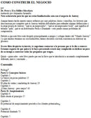 Como construir el negocio