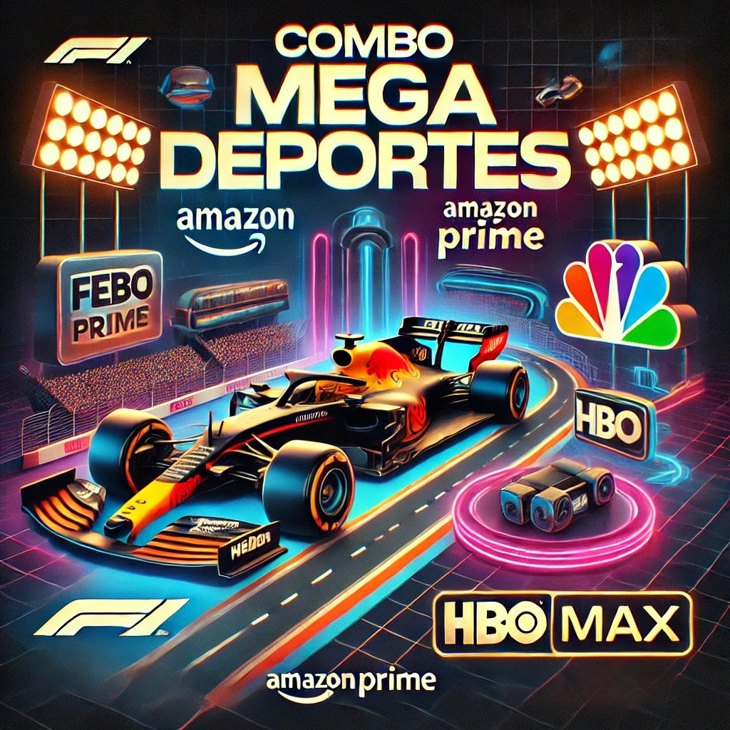 Combo mega deportes (formula + Amazon prime+ HBO Max)