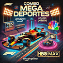 Combo mega deportes (formula + Amazon prime+ HBO Max)