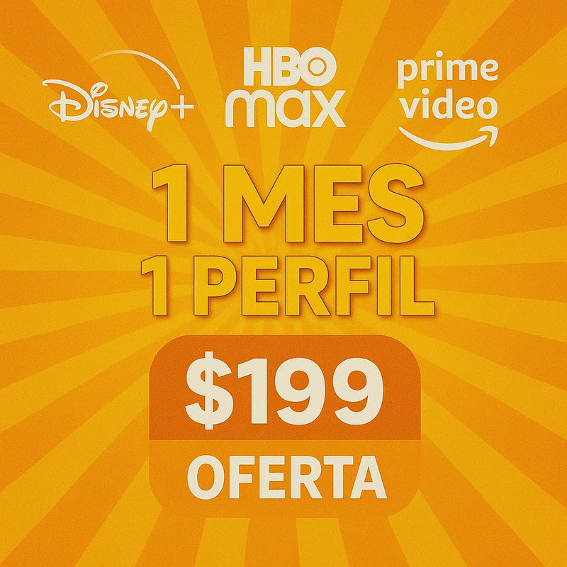 Oferton! Disney, MAX y Prime Video (primer mes)
