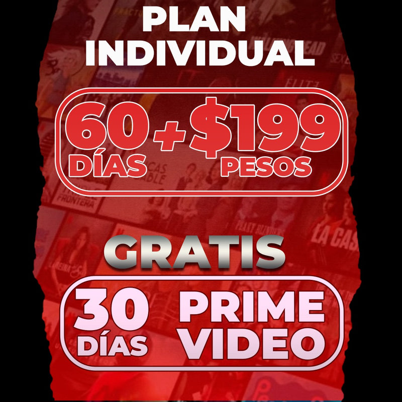 2 Meses de Netflix y 1 mes de Prime por solo 199