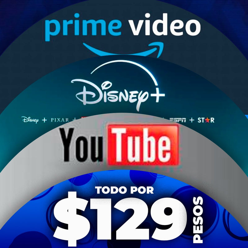 Prime+Disney+YouTube por solo 129