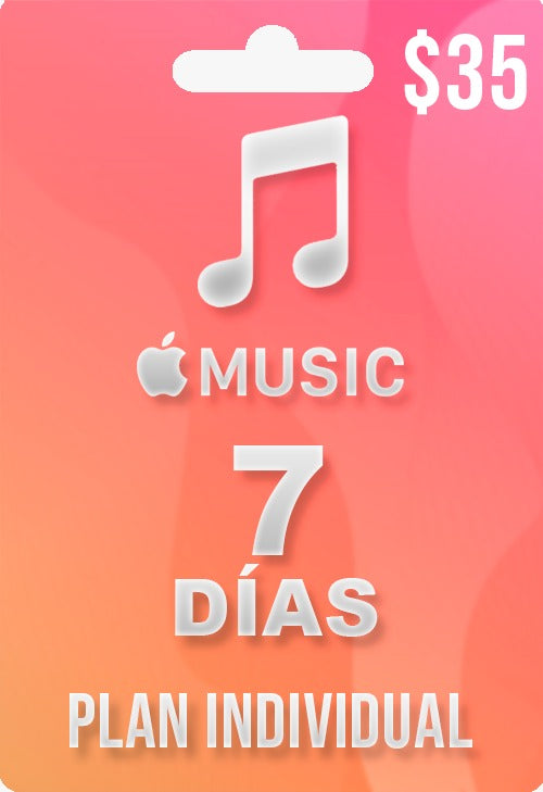 Ficha de 7 dias Apple music (plan individual)