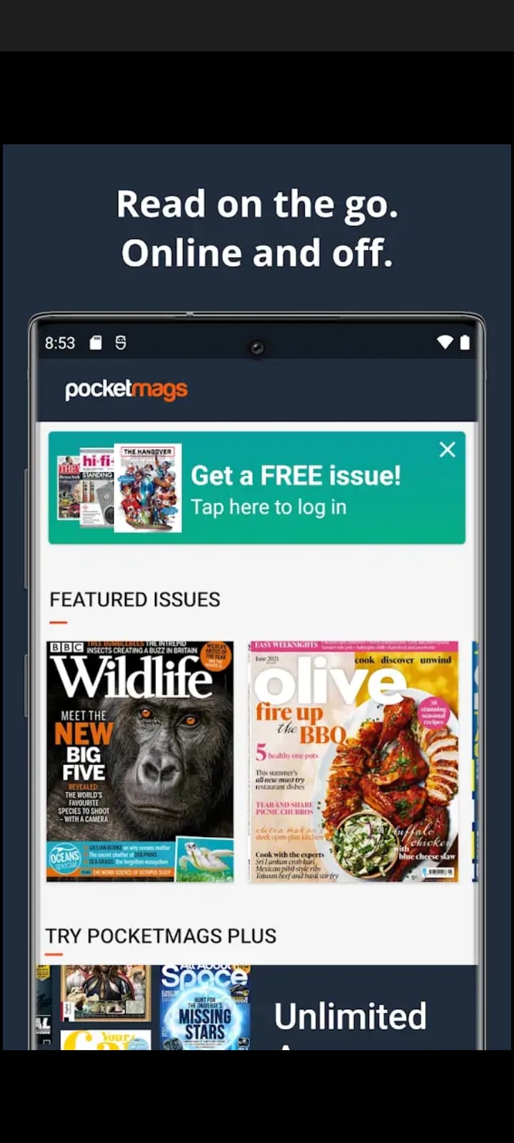 Suscripción a Pocketmags Magazine Newsstand por un mes